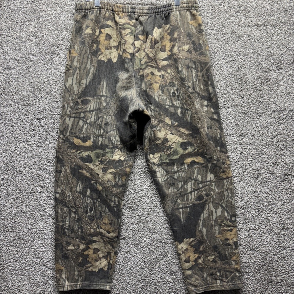 VTG Realtree Camo Jerzees Outdoors Drawstring Sweatpants Size XL USA Made Hunt - Picture 3 of 9